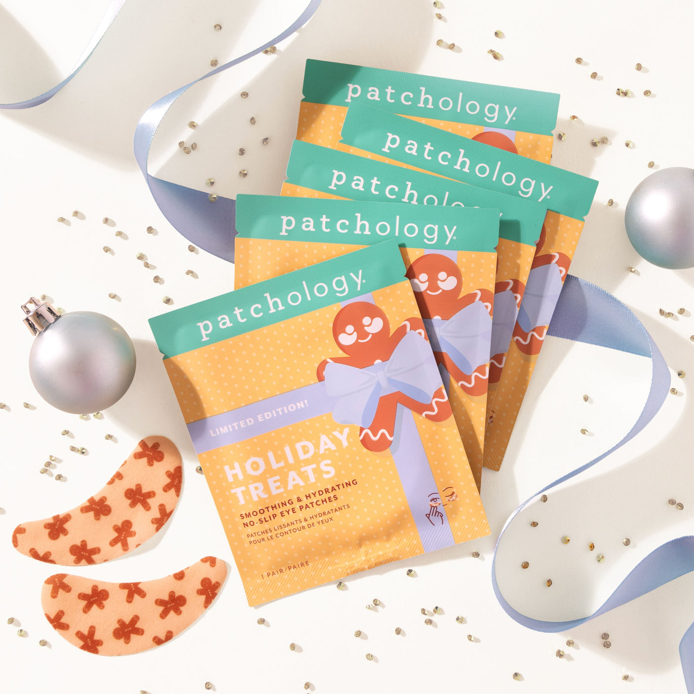 5 pack limited edition gingerbreadman themed no-slip eye masks Patchology