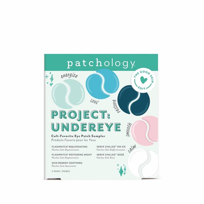 Patchology “Project: Under Eye” eye patch sampler, multi-benefit kit with rejuvenating, hydrating, cooling, and soothing under-eye gels for refreshed, brighter-looking eyes