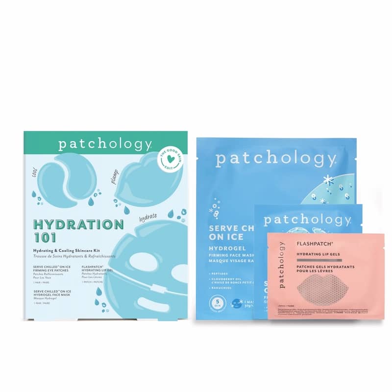 Patchology skincare product packaging on a white background