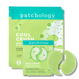 Patchology “Cool Crush” hydrogel eye patches set with multiple sachets, depuffing and soothing under-eye gels with peptides, arnica, and cucumber for refreshed, revitalized skin
