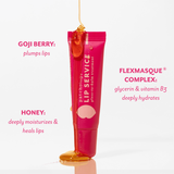 flexmasque complex glycerin and vitamin b3 deeply hydrates goji berry plumps lips and honey deeply moisturizes