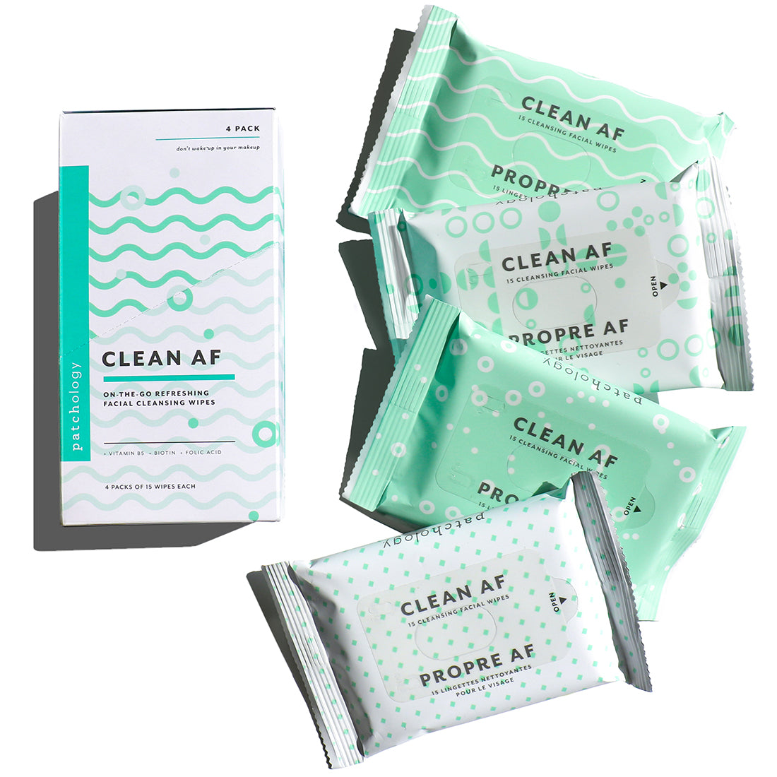 Clean AF Facial Cleansing Wipes (4 Pack)