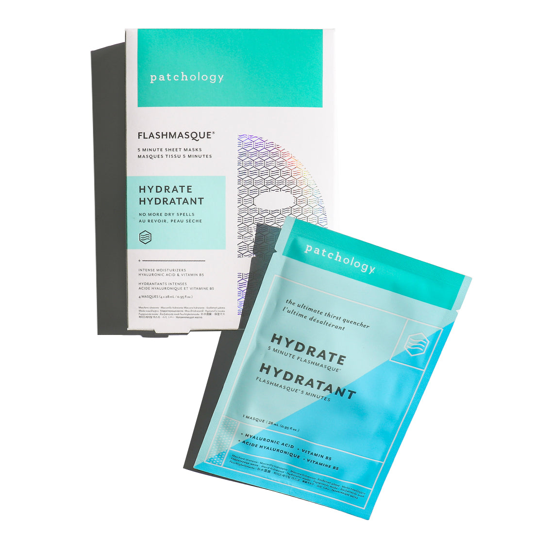 FlashMasque® Hydrate 5 Minute Sheet Mask: 4 Pack